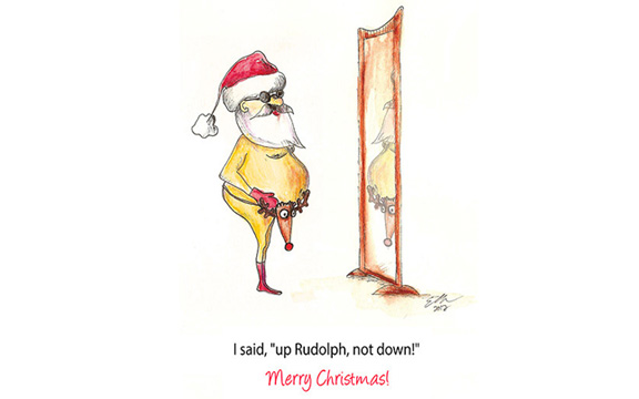 Christmas Card - Up Rudolph